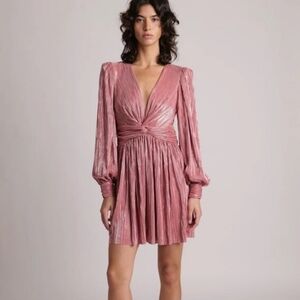 NEW | Sabina Musayev Golda Dress Long Sleeve Mini Antique Rose Pink Size Large